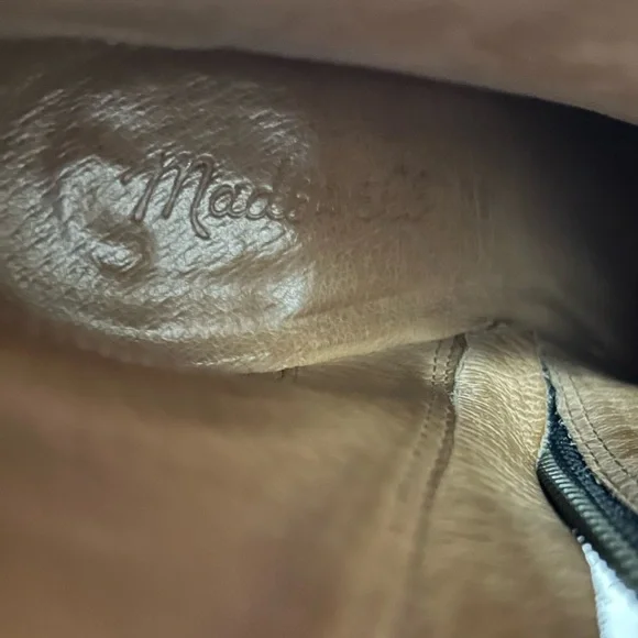 Madewell Black Ankle Boots with Tan Heel - Picture 12 of 12